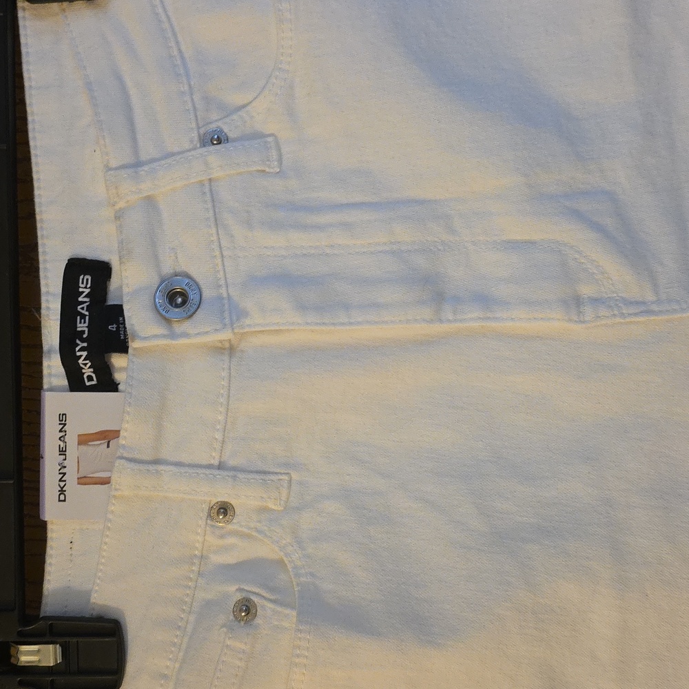 DKNY White Denim Shorts - Picture 2 of 3
